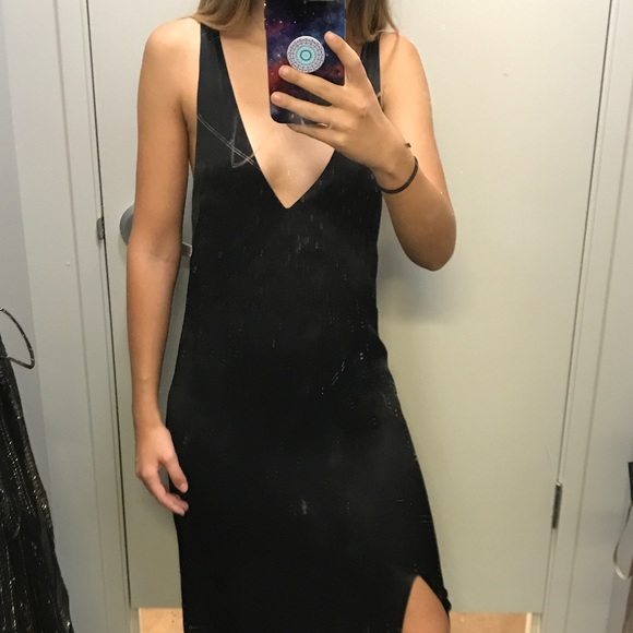 NEW. Urban Outfitters black floor length dress - Picture 3 of 4